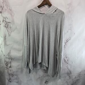 Anthropologie Hoodie Womens Small Gray Lightweight Pullover Shirt Talulah